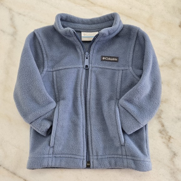 Columbia Full Zip Fleece Jacket Streetcore Periwinkle/Blue 6-12 Months Mock - Picture 6 of 9